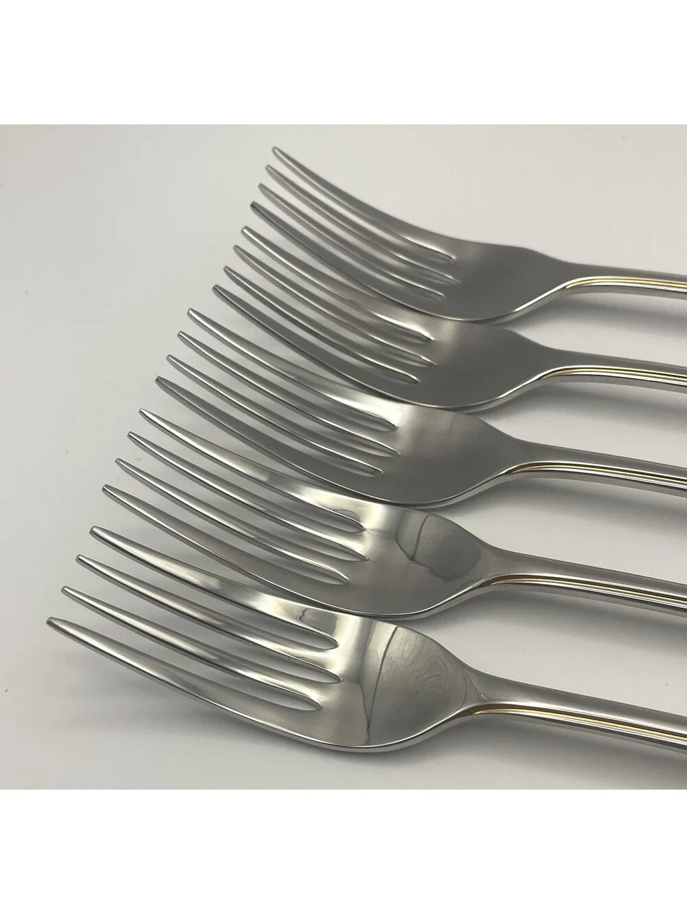 5- Yamazaki IRIS GOLD Stainless 18/8 Japan Salad Fork Lot ~ 6 7/8”